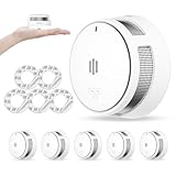Rauchmelder, 10 Jahre Batterie, Rauchmelder für Zuhause, Feueralarm mit Stummschaltfunktion aus der Ferne, große Test-/Stummschalttaste, konform mit EN14604 (5 Stück)